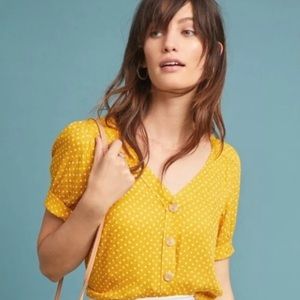 Anthropologie Maeve brand short sleeve button up blouse